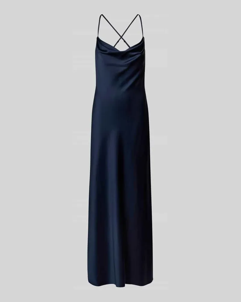 Vera Mont Abendkleid mit Wasserfall-Ausschnitt Marine