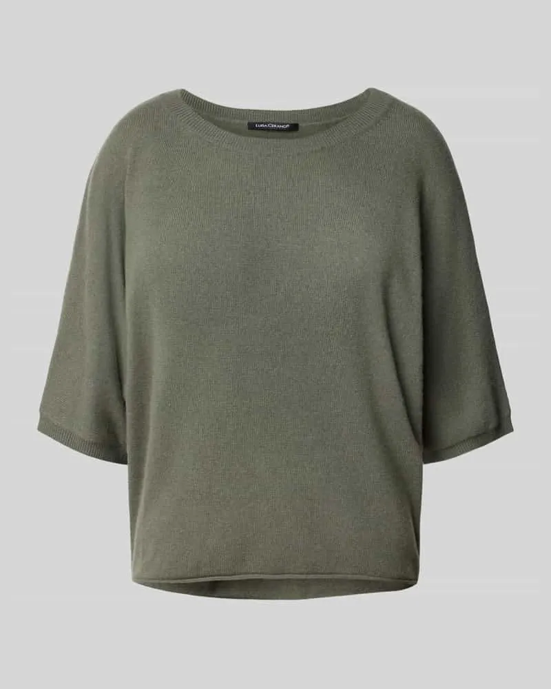 Luisa Cerano Strickpullover mit gerippten Abschlüssen Khaki