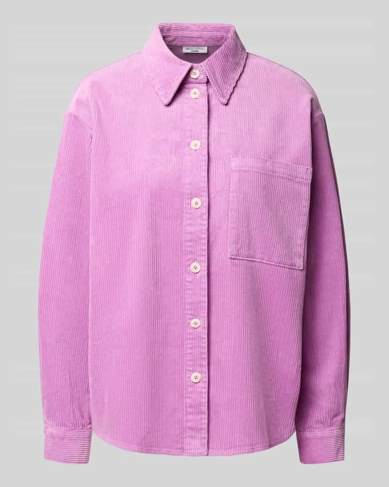 Marc O'Polo Relaxed Fit Langarmbluse aus Baumwoll-Mix Fuchsia
