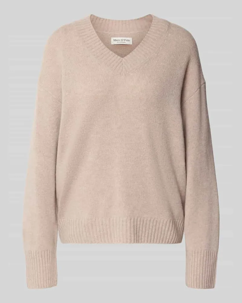 Marc O'Polo Relaxed Fit Strickpullover aus Woll-Mix Stein