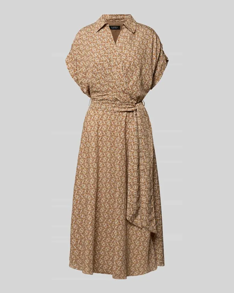 Ralph Lauren Hemdblusenkleid mit Bindegürtel Modell 'FRATILLIO Beige