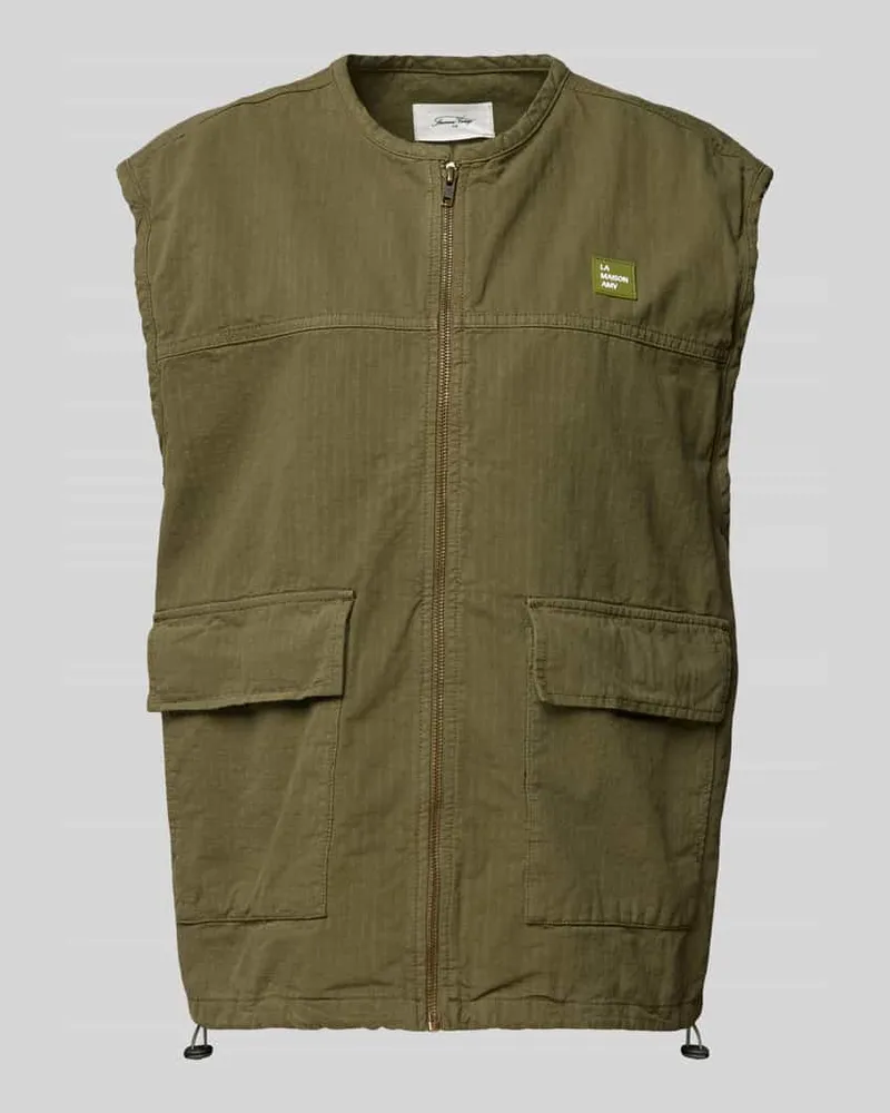 American Vintage Weste mit Reißverschluss Modell 'RYGYBAY Khaki