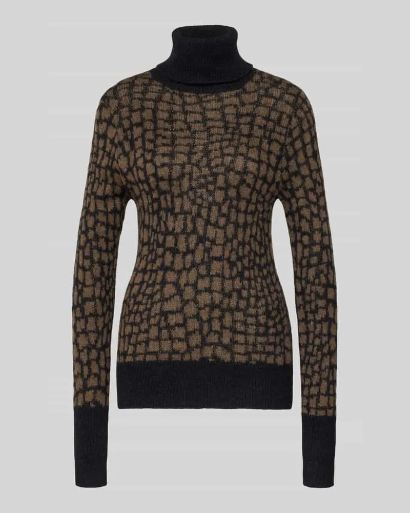 JOOP! Rollkragenpullover im Allover-Look Modell 'KORDULA Mittelbraun