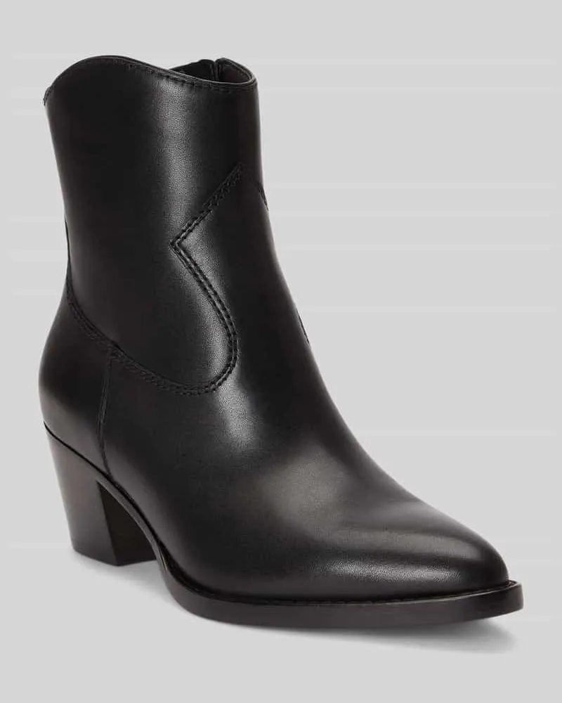 Ralph Lauren Stiefelette aus Kalbvelours mit Cowboy-Absatz Black