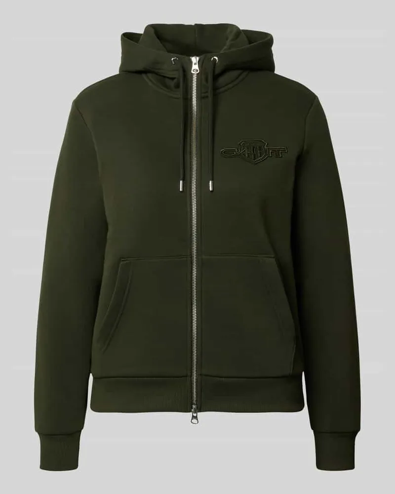 Gant Regular Fit Sweatjacke mit Zweiwege-Reißverschluss Dunkelgruen