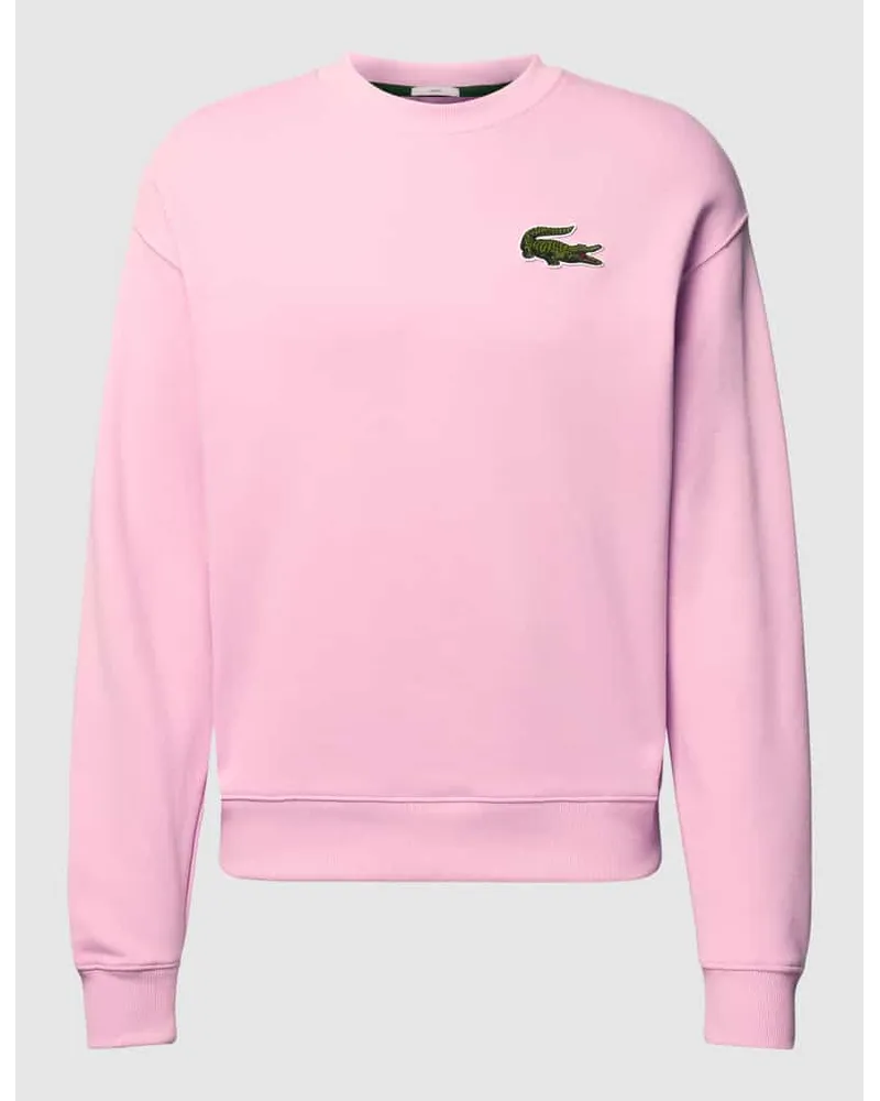 Lacoste Loose Fit Sweatshirt in Melange-Optik Altrosa