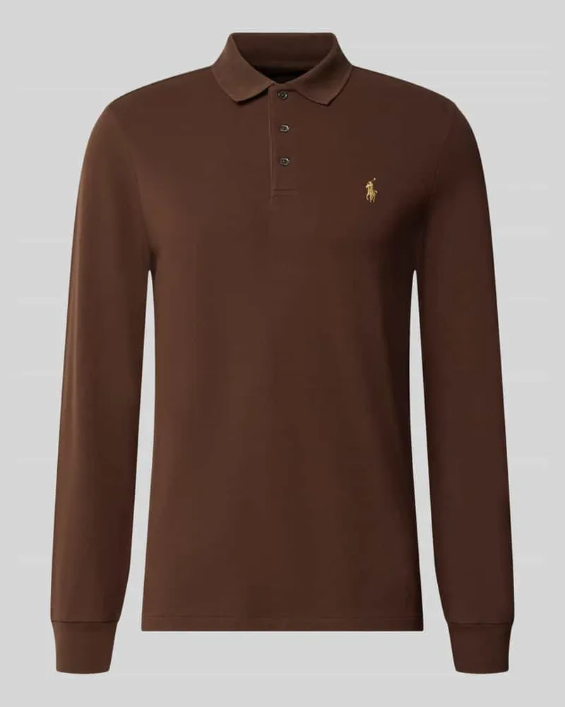 Ralph Lauren Slim Fit Pullover aus Baumwoll-Mix Mittelbraun