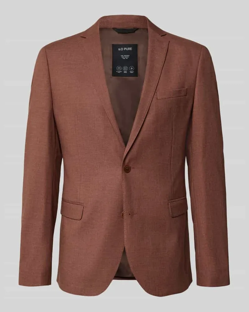 S.Oliver Slim Fit Sakko mit Viskose-Anteil Rostrot