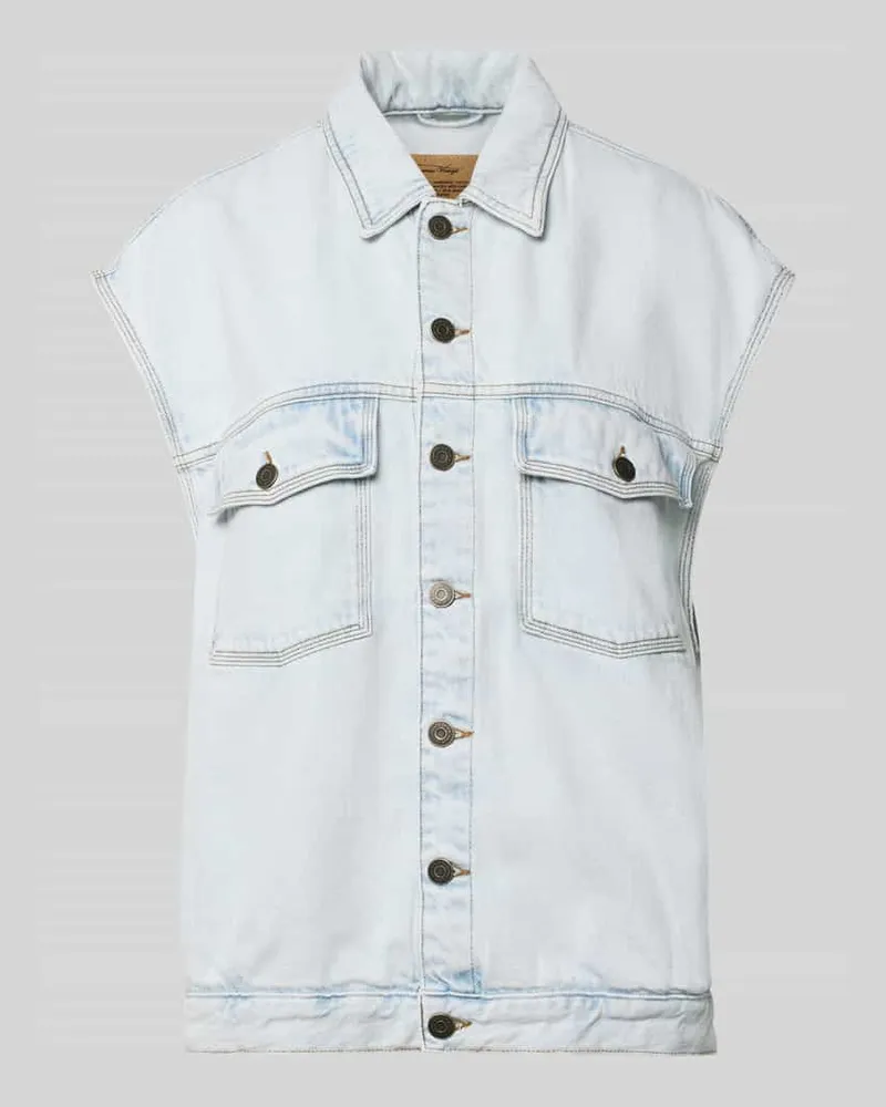 American Vintage Jeansweste mit Kappärmeln Modell 'JOYBIRD Hellblau