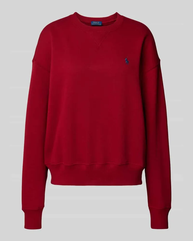Ralph Lauren Sweatshirt mit überschnittenen Schultern und Label-Stitching Bordeaux