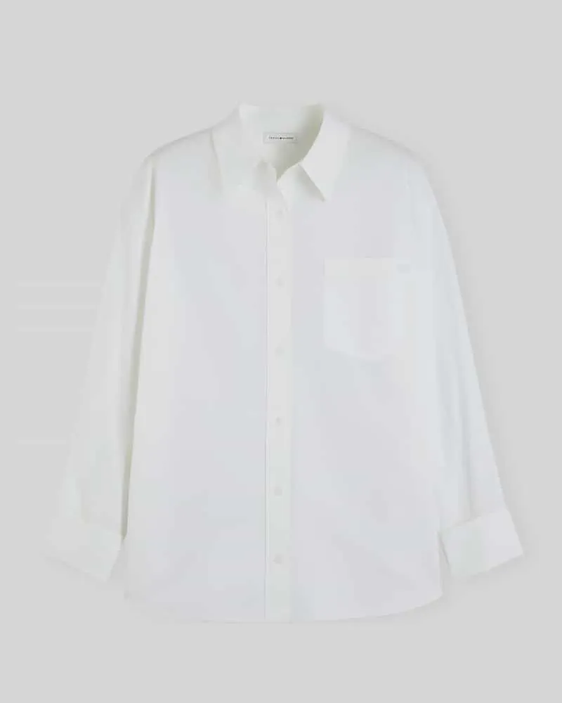 Tommy Hilfiger Regular Fit Langarmbluse aus reiner Baumwolle Weiss
