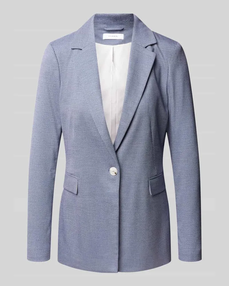 COMMA Slim Fit Blazer mit Pattentaschen Blau