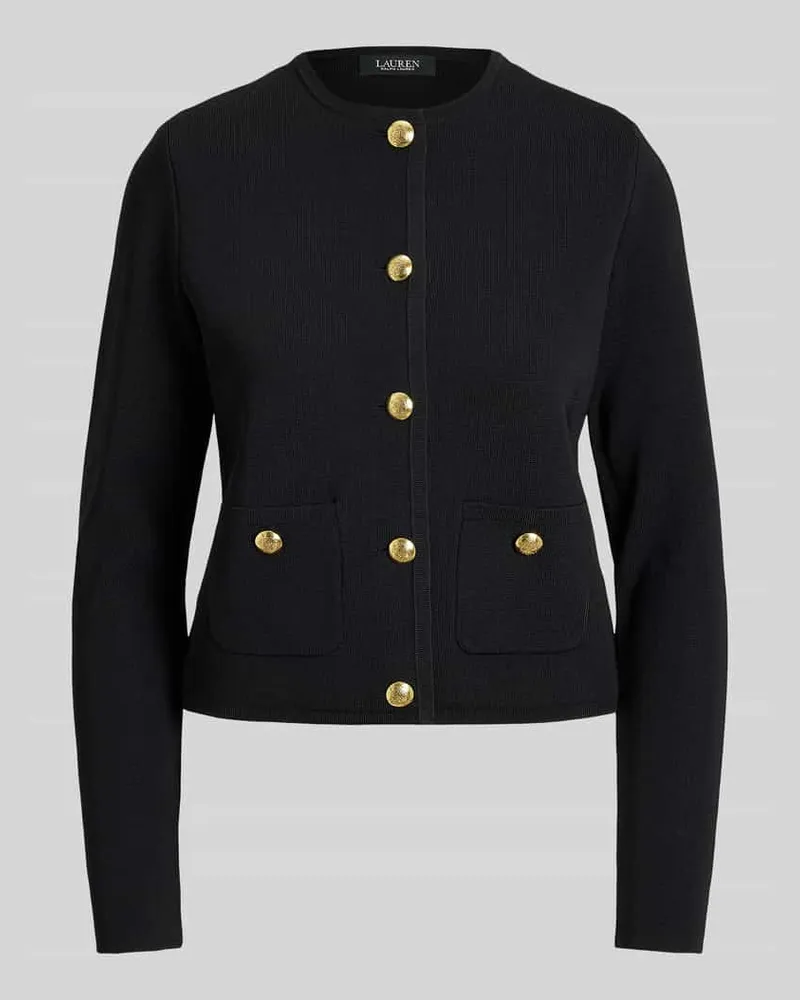 Ralph Lauren Regular Fit Kurzblazer mit goldenen Zierknöpfen Black