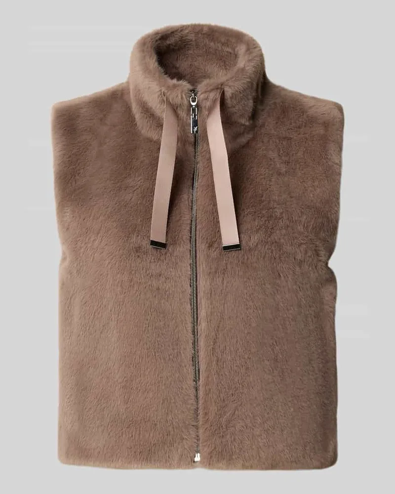 monari Regular Fit Weste aus Kunstfell Taupe