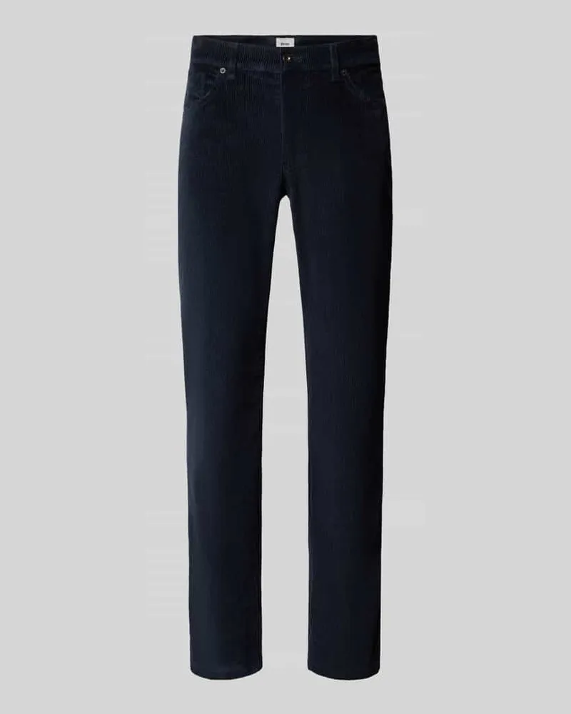 Brax Straight Fit Cordhose aus Baumwoll-Mix Modell 'Mythos Flex Cord Marine