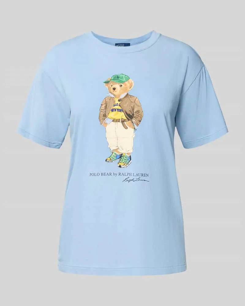 Ralph Lauren T-Shirt mit Label-Motiv-Print Hellblau