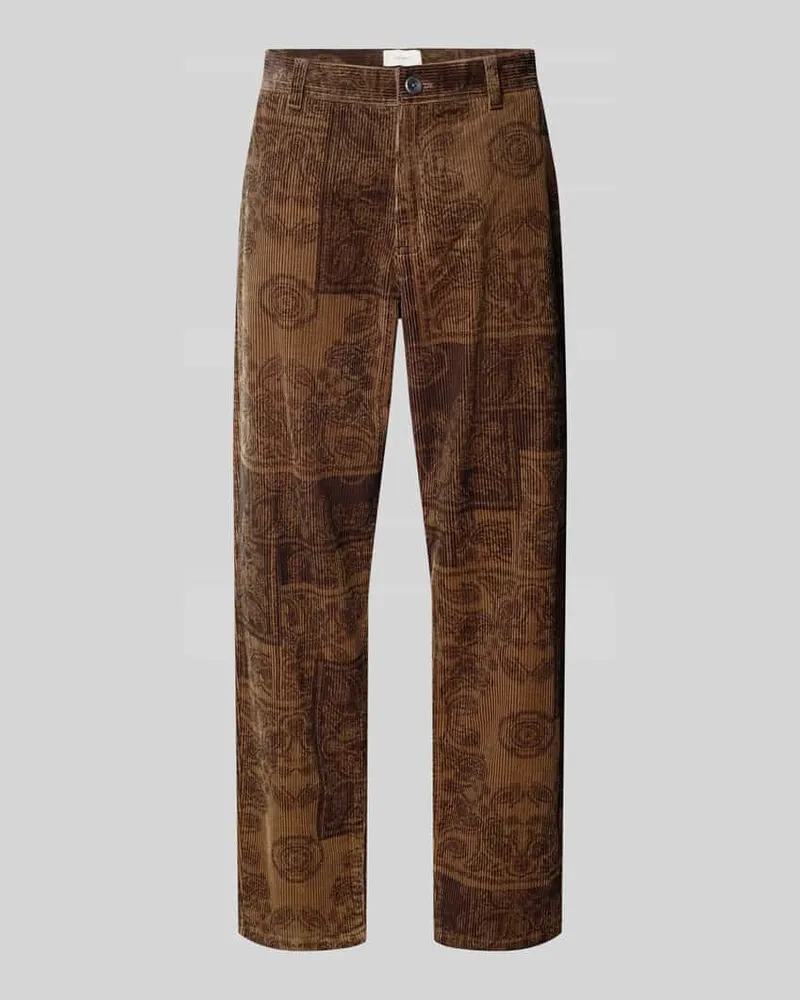 LES DEUX Straight Leg Cordhose mit Strukturmuster Modell 'Kody Dunkelbraun