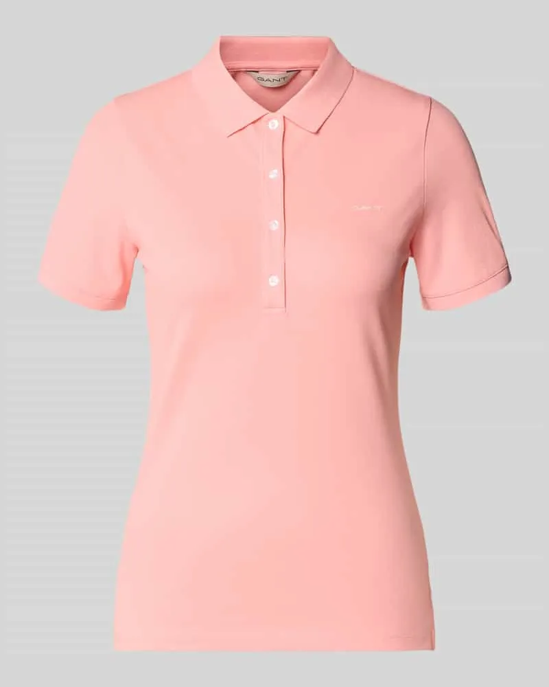 Gant Slim Fit Poloshirt mit Label-Stitching Hellrosa
