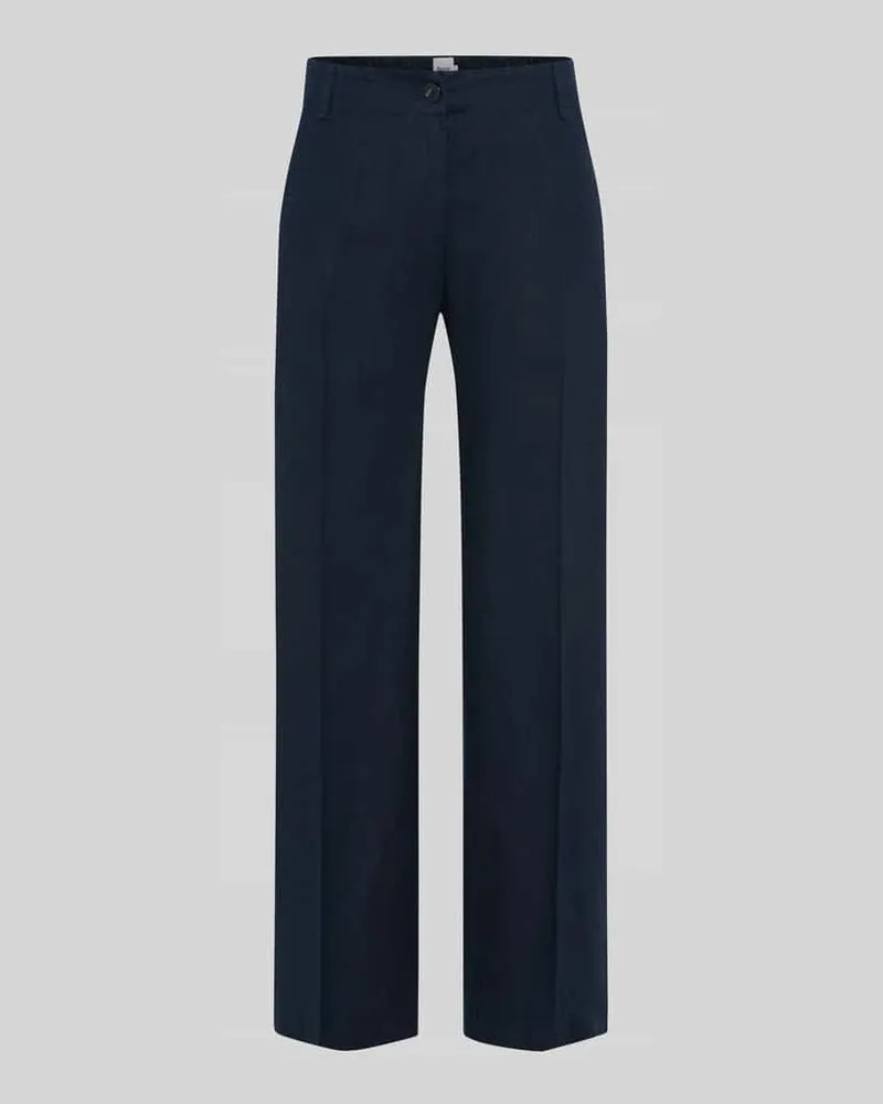 Brax Straight Fit Leinenhose mit elastischem Bund Marine