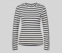 Longsleeve mit geripptem Rundhalsausschnitt