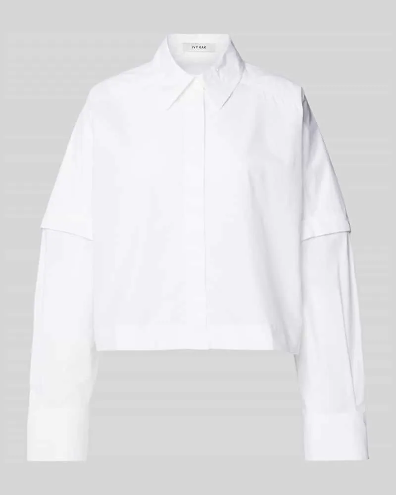 IVY & OAK Hemdbluse mit verdeckter Knopfleiste Modell 'ELVIRA Offwhite