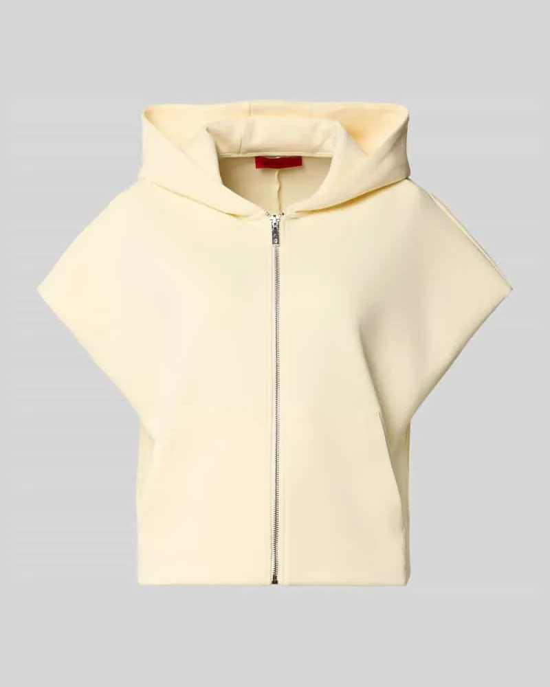 MAX&Co. Loose Fit Sweatjacke aus Baumwoll-Mix Modell 'GATTINI Hellgelb