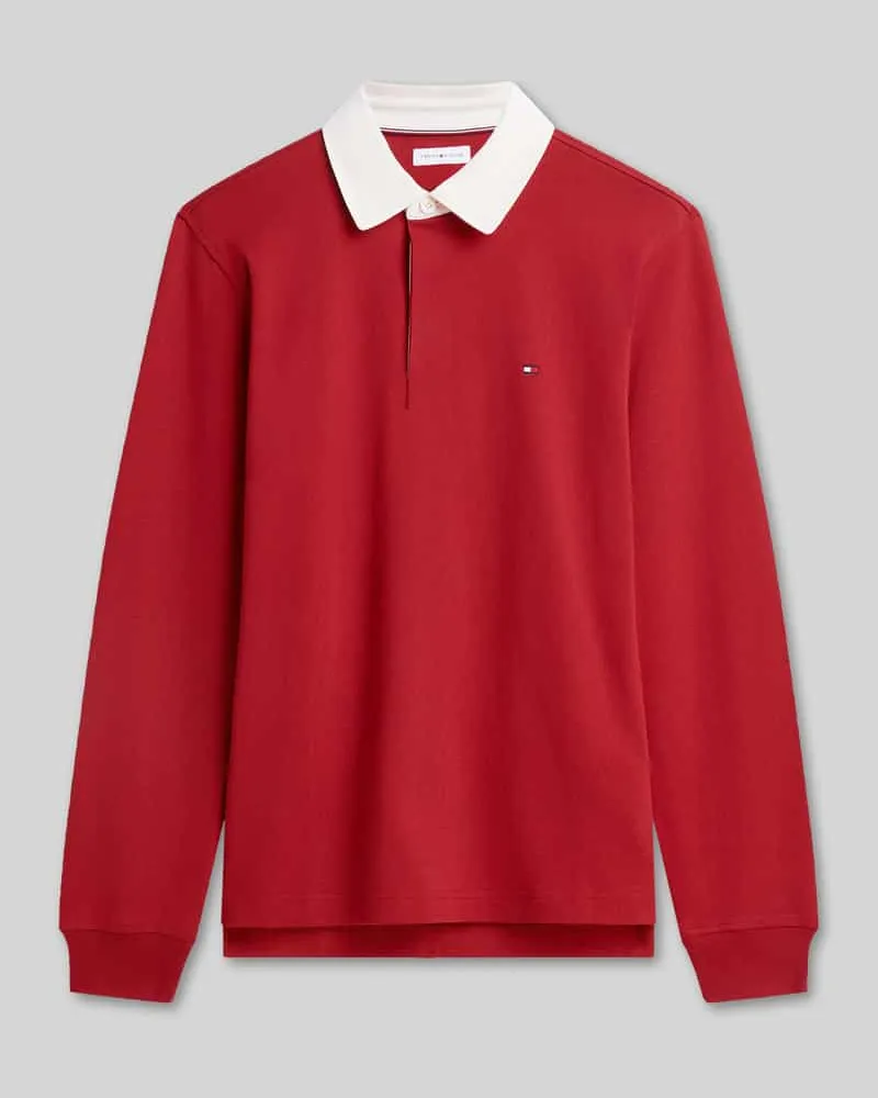 Tommy Hilfiger Relaxed Fit Poloshirt aus reiner Baumwolle Rot
