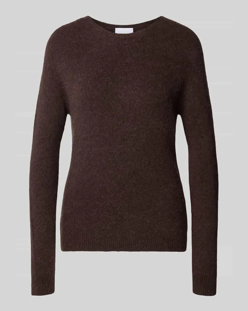 Rich&Royal Strickpullover mit gerippten Abschlüssen Dunkelbraun