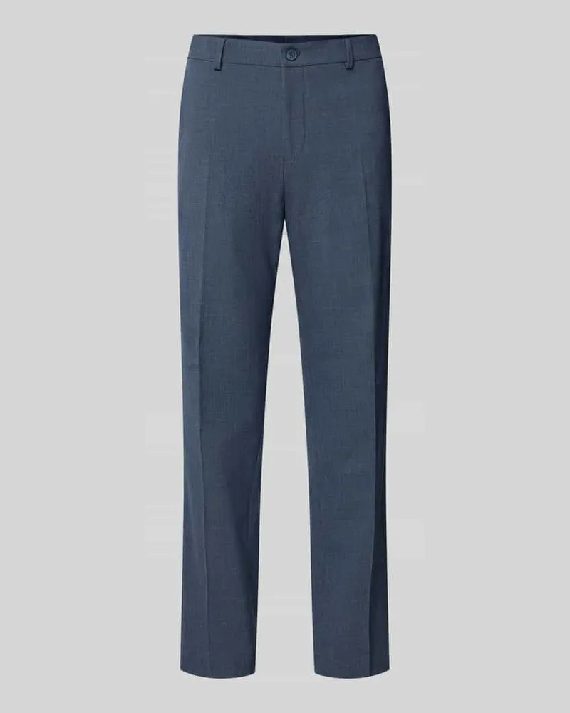Selected Regular Fit Business-Hose mit Bundfalte Dunkelblau