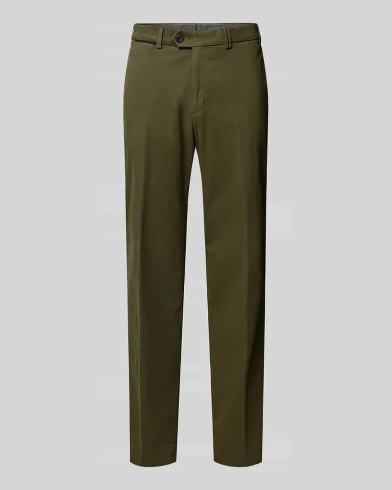 Hiltl Regular Fit Stoffhose mit Bügelfalten Modell 'Peaker Oliv