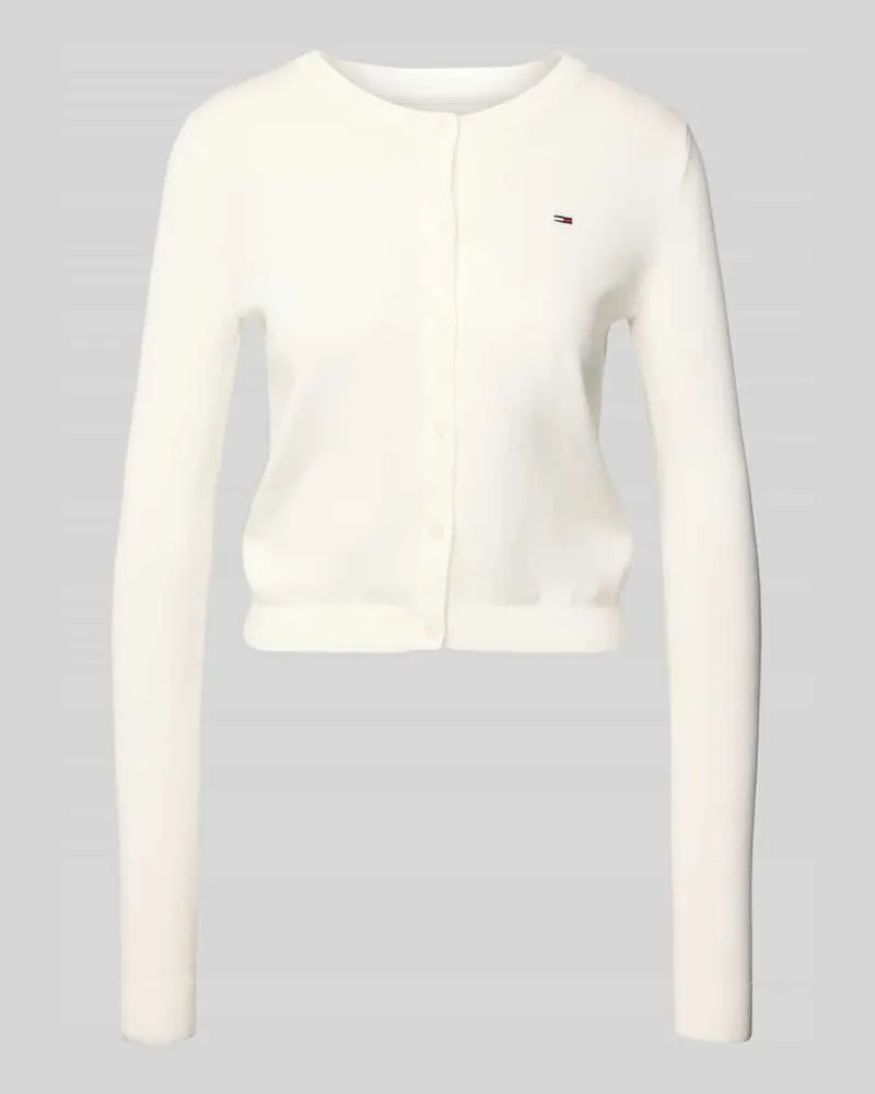 Tommy Hilfiger Regular Fit Cardigan aus Baumwolle Offwhite