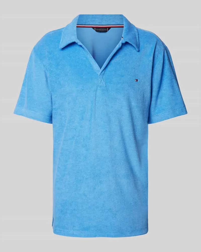 Tommy Hilfiger T-Shirt mit Label-Stitching Modell 'TERRY Blau