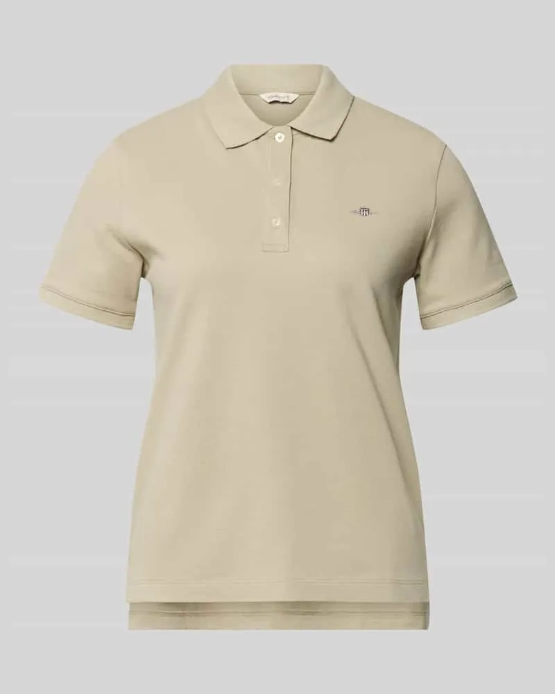 Gant Poloshirt mit Logo-Stitching und Polokragen Sand