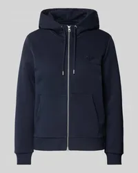 Gant Sweatjacke mit Label-Stitching Marine