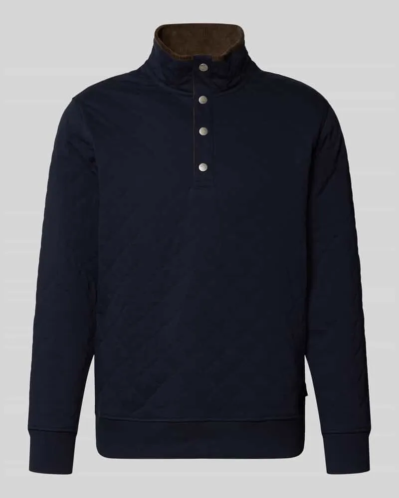 Gant Regular Fit Troyer aus Baumwoll-Mix Dunkelblau