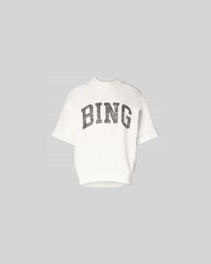 Anine Bing Oversized T-Shirt mit Label-Print Offwhite