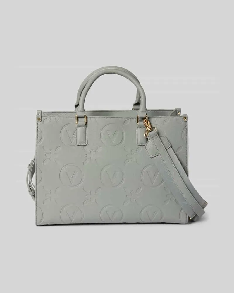 Valentino Garavani Handtasche mit Label-Strukturmuster Modell 'SAMBA Hellgrau