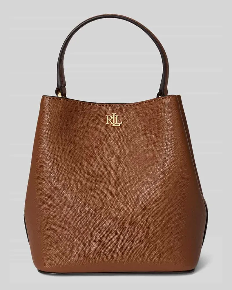 Ralph Lauren Henkeltasche aus echtem Leder mit abnehmbaren Schulterriemen Cognac