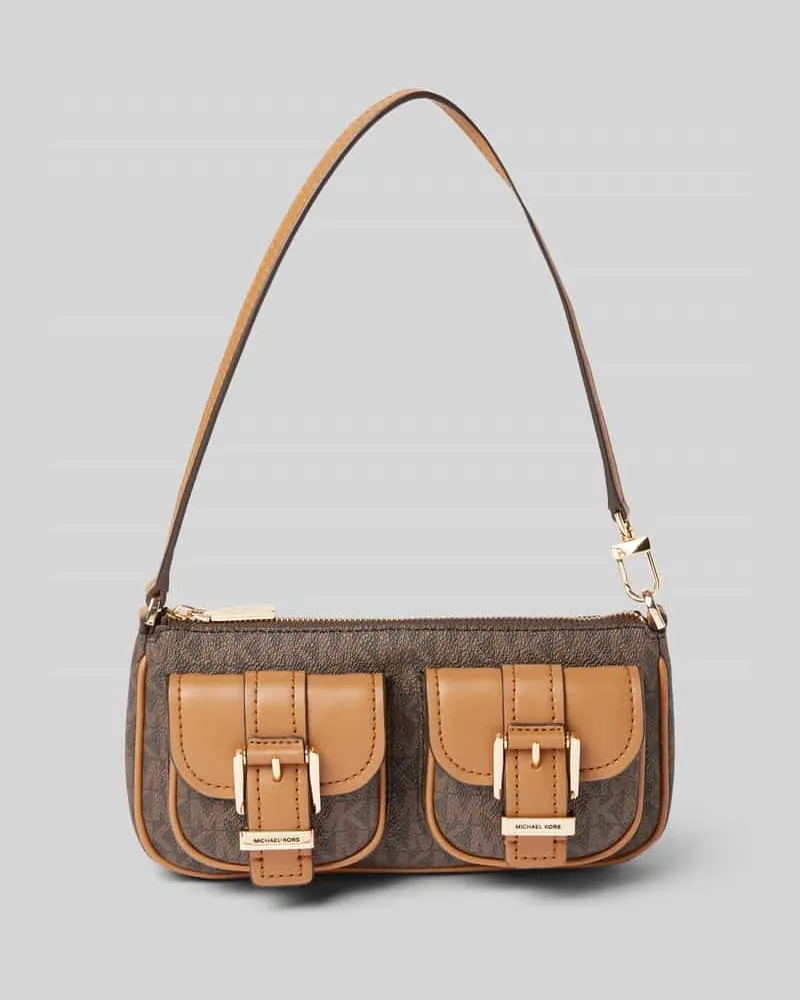 Michael Kors Pouchette mit Außenfächern Modell 'ZOE Mittelbraun