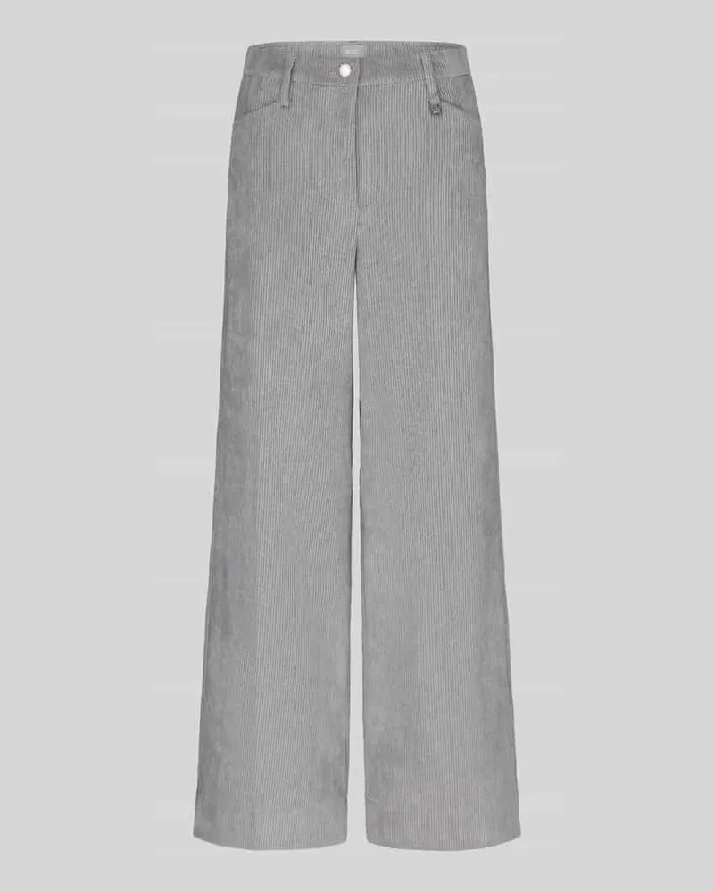 MAC Jeans Wide Leg Cordhose mit Gürtelschlaufen Modell 'Palazzo Hellgrau