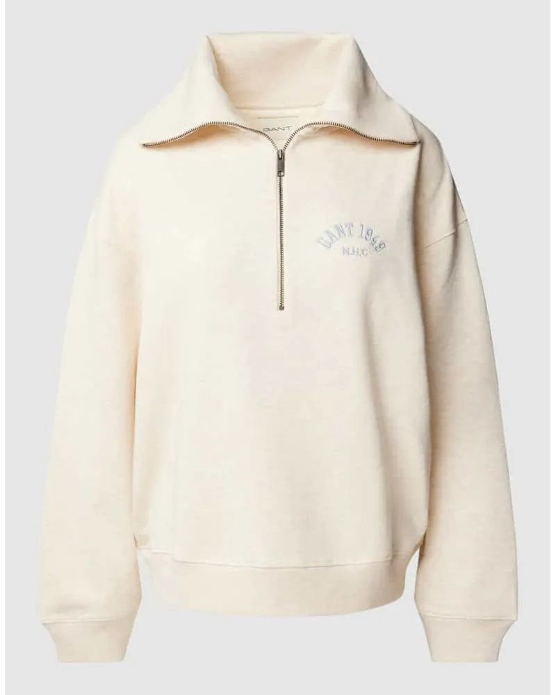 Gant Sweatshirt mit Stehkragen Offwhite