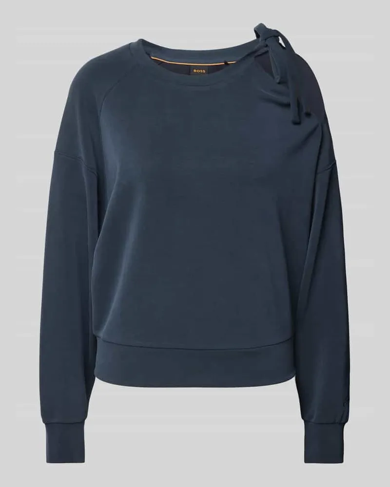 HUGO BOSS Sweatshirt mit Schleifen-Detail Modell 'Eslita Marine