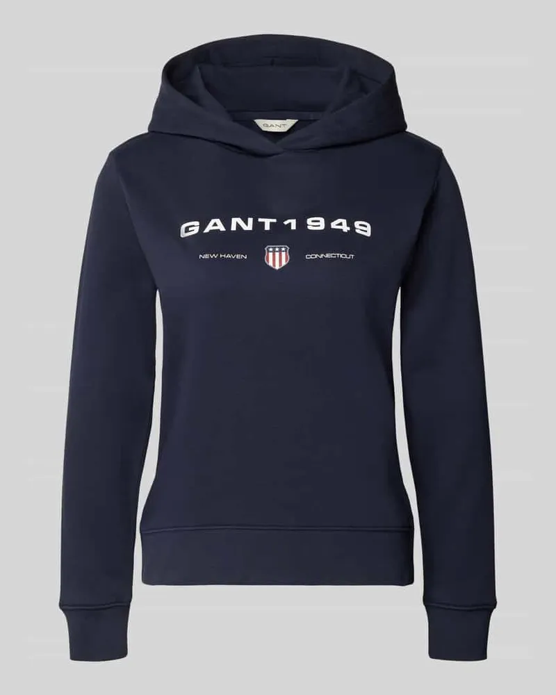 Gant Regular Fit Hoodie mit Label-Print Marine
