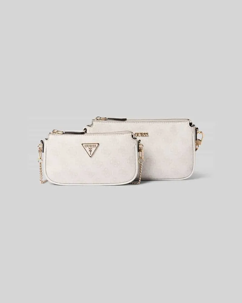 Guess Handtasche mit Label-Applikation Modell 'NOELLE Ecru