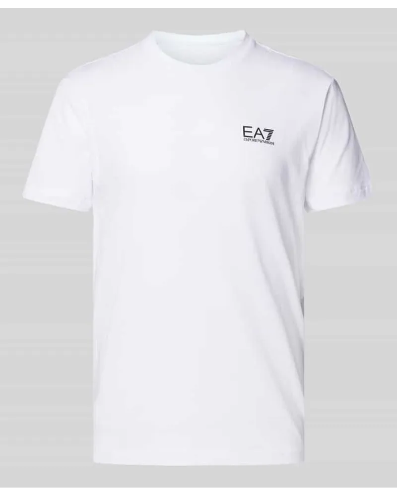 EA7 T-Shirt mit Label-Print Weiss