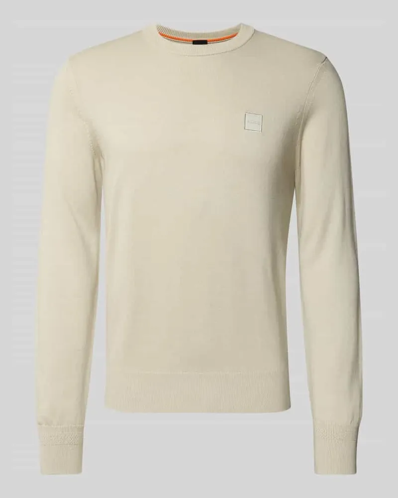 HUGO BOSS Regular Fit Pullover aus Baumwoll-Kaschmir-Mix MODELL 'KANOVANO Beige