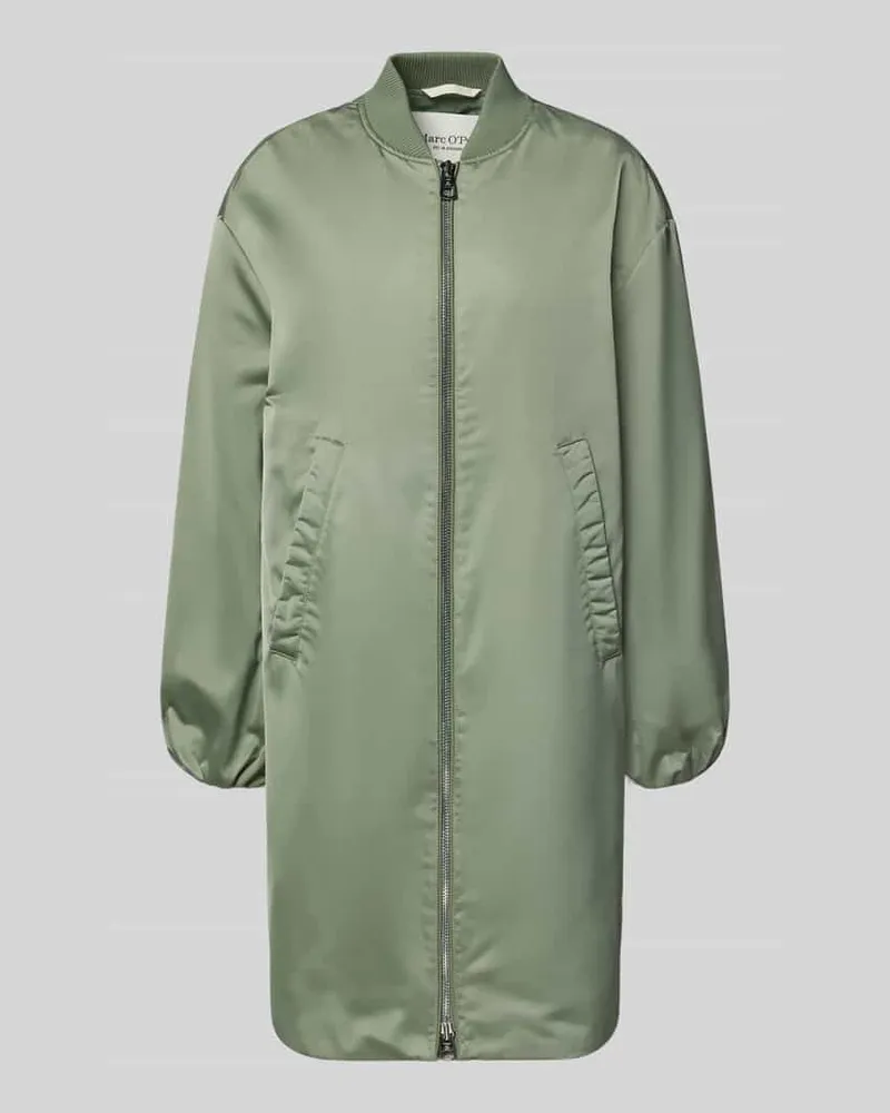 Marc O'Polo Regular Fit Blouson-Mantel mit College-Kragen Gruen