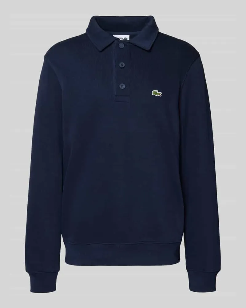 Lacoste Regular Fit Sweatshirt aus reiner Baumwolle Marine