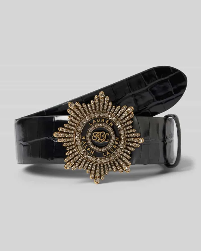 Ralph Lauren Ledergürtel mit Pinschließe Black