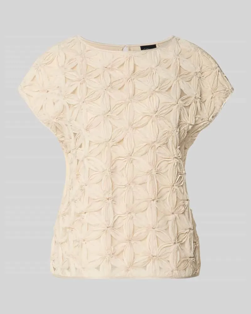 S.Oliver Regular Fit Kurzarmbluse mit 3D-Effekt Sand